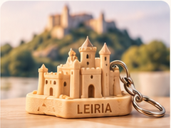 Miniatura do castelo de Leiria com argola de chaveiro